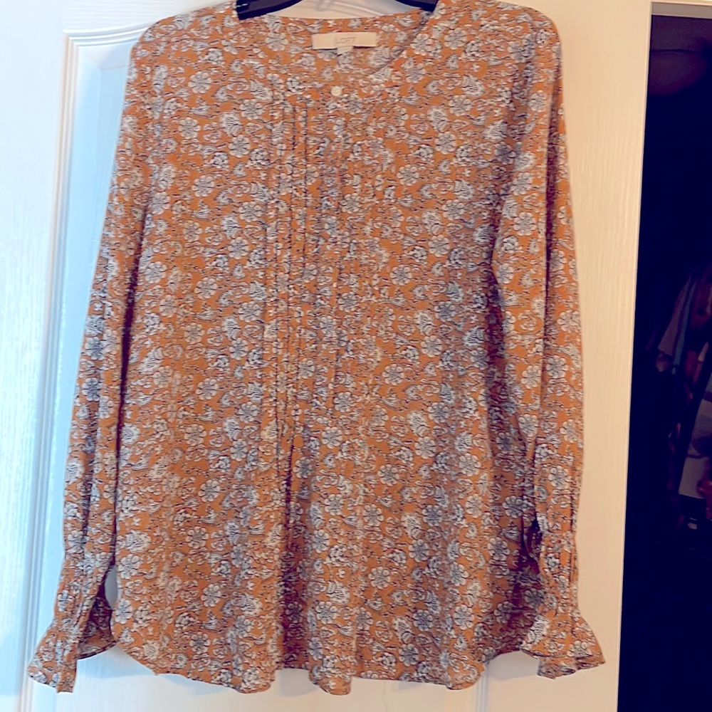 Loft size L floral blouse